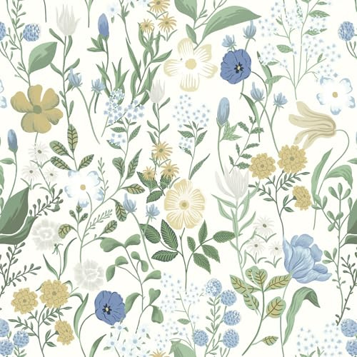 CiCiwind Self Adhesive Wallpaper 44CM×10M Peel and Stick Wallpaper Contact Paper Beige Floral Vinyl Wrap Sticky Back Plastic Waterproof Stick on Wallpaper for Living Room Bedroom
