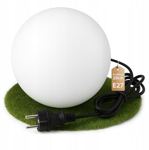 SMART LED Kugelleuchte für Garten IP65-20 cm Kugel Außenleuchte Optik - E27 230V - winterfest - Erdspieße, austauschbare Lichtquelle, Weg- und Gartenbeleuchtung (Ø 20 cm)