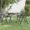 LVHUIDEH Gartentisch 80x80x72 cm Streckmetall Anthrazit