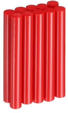 sourcing map 10pcs Hot Glue Sticks 11mm x 100mm Long EVA Mini Hot Melt Adhesive Glue Stick for Hot Melt Gun Wood Plastic Glass Flowers Fabrics Foam, Red