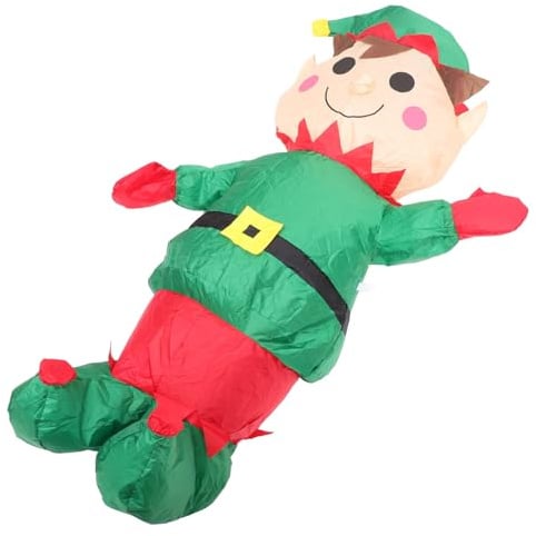 Toyvian Aufblasbarer Weihnachts-elf Led Beleuchtung Luminous Xmas Dekoration Außen Polyester Hübsche Festliche Garten Deko Für Party Bühne