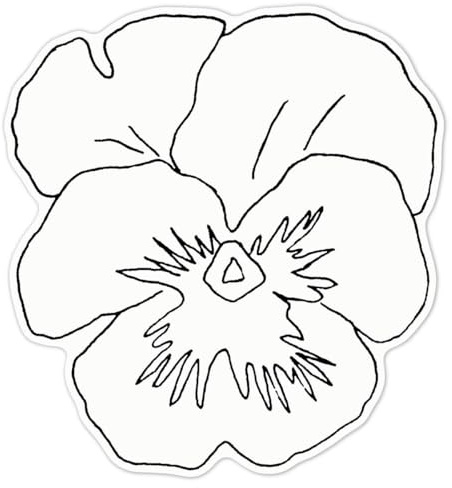 Azeeda 'Pansy' White Premium Vinyl Decal Sticker – Waterproof, Durable & Easy to Apply - for Car Bumpers, Windows, Bins & More - Large (210mm) (DW00028127)