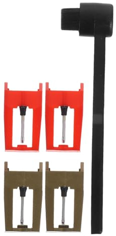 Toyvian Plattenspieler-nadel mit Reinigungsbürste Ersatznadel für Mini-plattenspieler und Phonographen Passend für Gold und Rotnadeln Optimiert für Klare Vinyl-wiedergabe