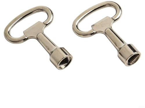 Yhenlovtt 304 Stainless Steel Service Utility Meter Key for Gas Electric Water Box Cupboard Cabinet Triangle Lock with Keyring Hole, 2-Pack