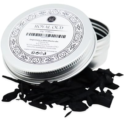 La Casa Degli Incensi - Bakhoor Oud Royal [25g], Premium Oud Holz, Intensiver Arabischer Duft, Zum Verbrennen Auf Kohle, Langanhaltende Duftwirkung Für Zuhause Und Textilien
