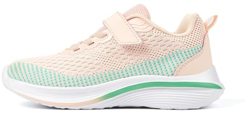 MOYAYXJ Baskets Fille Légères et Respirantes - Chaussures de Sport Antidérapantes avec Scratch pour Extérieur et Intérieur 28-39 EU
