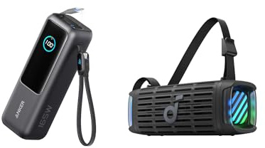 Anker Power & Sound Bundle – Zolo 25,000mAh 165W Ultra-Fast Power Bank + soundcore Boom 3i Outdoor Bluetooth Speaker, High-Speed Charging & 50W Immersive Audio for Travel, Camping, and Adventure