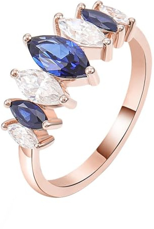 Lab Created Sapphire Engagement Ring, 18Kt Gold Ring Size S 1/2 Women Wedding Proposal Band Jewelry Real 750 Rose Gold