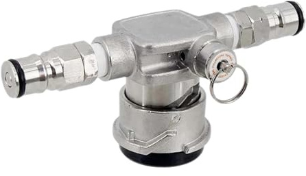 NonMiFyR Keg Dispenser Bierkuppler Ersatzteil mit Ball Lock Steckverbindung Ventil für Zapfanlage Edelstahl Zubehör Heimgebrau Druckentlastend für Gas, Type D