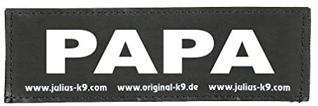 Julius-K9 Interchangeable Hook & Loop Patches, 1 pair, PAPA, Size: Large, Black