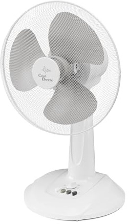 SUNTEC Tischventilator Timer CoolBreeze 3000 TV - Leise 30 cm, 40 Watt | Tisch Ventilator 3 Stufen, Tragbar | Windmaschine Weiss | Fan für Schreibtisch, Schlafzimmer, Büro, Bürotisch, Wohnung