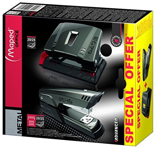 Maped M898011 - Set Advanced Heftgerät und Locher, aus Metall, taupe