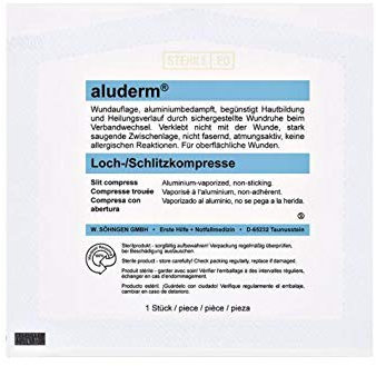 ALUDERM Lochkompressen 8x9 cm Ch 32 1 St
