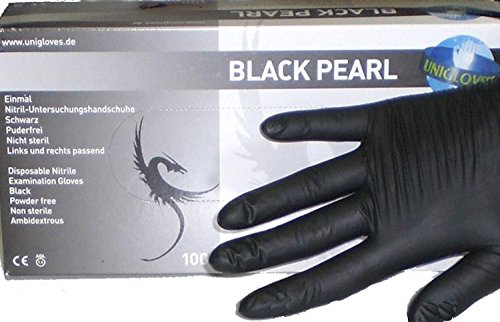 1 Spenderbox = 100 Stk. Nitril-Handschuhe ++BLACK-PEARL LATEXFREI++ Größe: XL