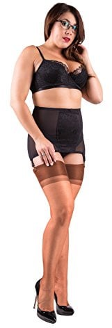 Vicky's Nylons GE Echte Nahtnylons Strapsstrümpfe Nahtstrümpfe 100% Nylon in bronze Gr. S bis XL (8,5 bis 11) (9)