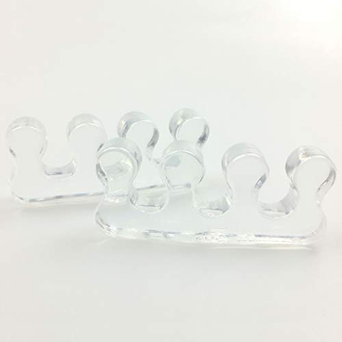 Bonvie.shop 1 Paar Silikon Zehentrenner für Pediküre Zehenkorrektur Hallux Valgus Schiene Ballenschutz Transparent
