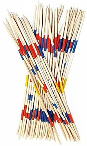 CBK-MS Mikado Spiel 50 cm Geschicklichkeitsspiel für die ganze Familie 41 XL Holz Stäbe für drinnen + draußen