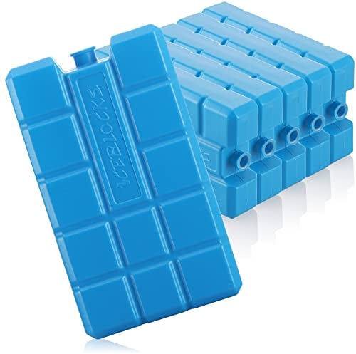 com-four® 6x paquetes de hielo en azul - Elementos de refrigeración para nevera y bolsa de frío - Baterías de refrigeración para el hogar y el ocio