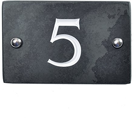 Numéro de maison sur ardoise, Gris anthracite (noir)., 14 x 10 x 1cm