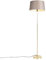 QAZQA - Landhaus I Vintage I Rustikal Stehleuchte I Stehlampe I Standleuchte I Lampe I Leuchte Gold I Messing I messing mit Leinenschirm taupe 45 cm - Parte I Wohnzimmer I Schlafzimmer - Stahl Länglic