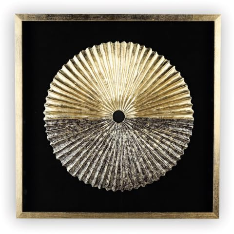 Casablanca großes Bild xl - Plato - goldfarben/schwarz - Handarbeit - 80 x 80 x 5 cm
