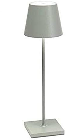 ZAFFERANO POLDINA LED Tischleuchte, wiederaufladbar, 2,2 W, warmes Licht, 3000 K, Aluminium, Farbe Grau SAVIA LD0280G3