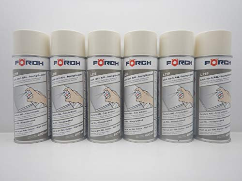 Förch Pearl Weiss RAL 1013 Lot de 6 bombes de peinture en spray Blanc 400 ml