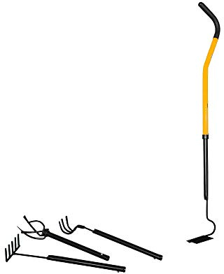 TORNADICA Gartenwerkzeug-Set mit kompaktem Design für die Pflege von Gärten und Blumentöpfen, inklusive Mini-Kultur, Rillenabzieher mit 3 Zähnen und Mini-Rechen, Höhe verstellbar max. 95 cm, 1,55 kg