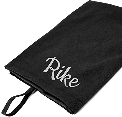 Deitert Mikrofaser-Handtuch mit Wunschtext - 100x150cm, Badetuch mit Bestickung - ideal als & Reisehandtuch & Strandtuch, kompakt, leicht & schnelltrocknend, Schwarz