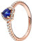 PANDORA Ring Rosé funkelndes Herz rosévergoldet, blau Zirkonia 188421C01