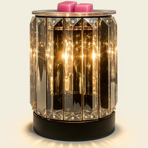 Leyoue Wax Melting Heater Electric Burning Burner Electric Essential Oil Warmer Incense Wax Melt Warmer Night Light Aroma Decorative Lamp for Gifts & Decor(Ironwork Crystal)