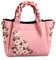 NICOLE & DORIS Sac à Main Brodé de Mode Borsa da Donna Borsa a Tracolla Elegante Borsa Messenger in Pelle PU Borsa a Spalla Borsa Con Manico Superiore Rosa