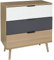 HOME DECO FACTORY HD7147 Kommode mit 3 Schubladen, Möbel zur Aufbewahrung, Holz, Weiß/Grau/Anthrazit, 80 x 39 x 75 cm