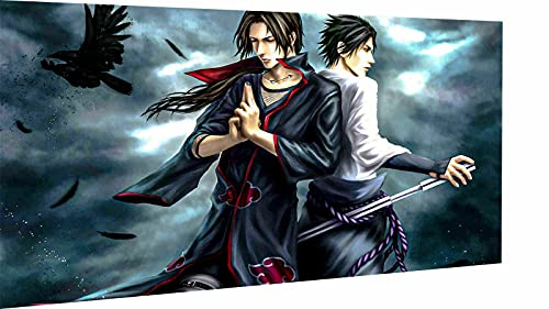 Magic Canvas Art - Bilder Naruto Sasuke Itachi Anime Leinwandbild 1- teilig Hochwertiger Kunstdruck modern Wandbilder Wanddekoration Design Wand Bild, Farbe: 180 x 100 cm