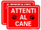 Joffreg Cartello Attenti al Cane in Alluminio,18 x 25 cm,Facile da installare,per Uso Interno o Esterno,Resistente UV,Resistente alle intemperie,2 pz