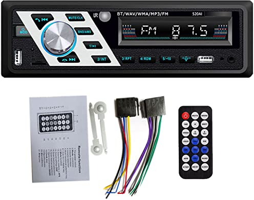 NC Autoradio Bluetooth 24V Audio per Auto/Camion 1 DIN Lettore Stereo per Auto Vivavoce AUX Interfaccia ISO Controllo AI MP3 FM/USB/Radio con Telecomando