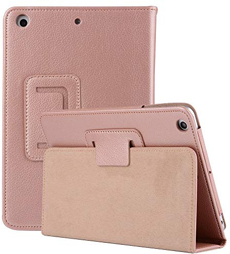 PU Leather Stand Folio Case for iPad 10.2 9th Generation (2021) 8th/7th Gen (2019/2020), iPad Pro 10.5, iPad Air 3 (Rose Gold)