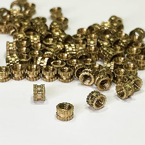 100 Insertos M3 de 3mm x 4mm. Tuercas Fijación de latón por calor para tornillo Métrica 3 en plásticos e impresión 3D. 100 NUTS