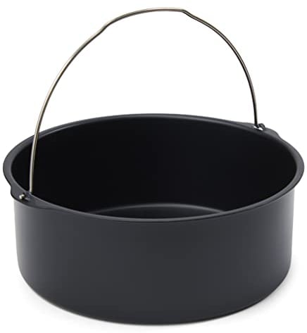 Patisse 02857, Moule A Manqué à Fond fixe avec anse pour Friteuse à Air Chaud XL & XXL, Air Fryer, Noir, Ø 20 Cm x 7.5 Cm, Acier Revêtu