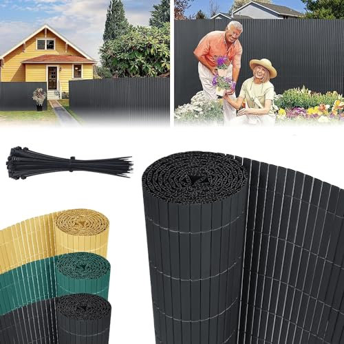 LARS360 Sichtschutzmatte 180x600cm Grau, Sichtschutzzaun Sichtschutz Windschutz PVC Zaun, UV-beständig Wetterfest, Ideal für Garten Balkon Terrasse