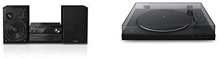 Panasonic SC-PMX92EB-K Micro Hi-Fi System with Bluetooth and DAB+ & Sony PS-LX310BT Bluetooth Turntable with built-in Phono Pre-Amp, 2 speeds and 3 gain modes, Black