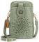 APHISON Designer Phone Bags for Women Crossbody, Sunflower Tassel Vegan Leather Small Crossbody Bags for Women fits Phone Up to 6.7 inches Green