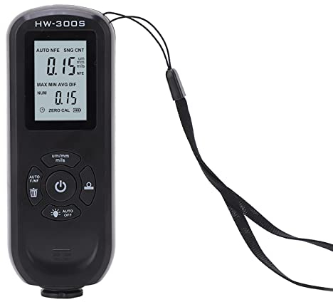 Lackmessgerät Lackdichte Messgerät Auto Lackdickenmessgerät für Auto Digitales Lackschichtdickenmessgerät Messbereich 0-2000UM (Schwarz)