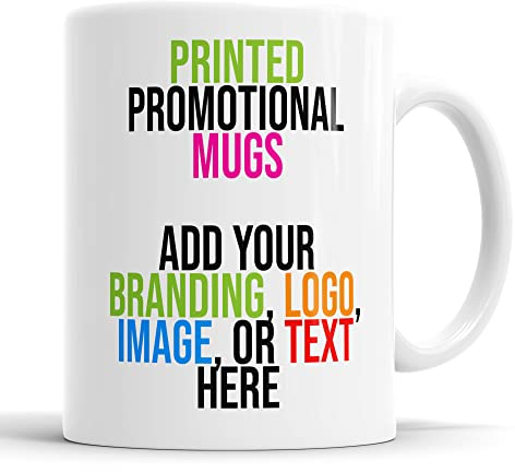 Faithful Prints Promotional Mugs for Business and Company Logo | Branded Coffee Mug | Merchandise Gifts | Advertising Tea Mugs (12 Mugs)
