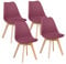WeHome - Set 4 Sedie Candice, Sedie Sala Da Pranzo O Ufficio, Sedia Ergonomica, Seduta Imbottita Con Cuscino In Similpelle, Sedie Camera, Piedi In Legno Di Faggio, Arredamento Casa (Brdeaux)