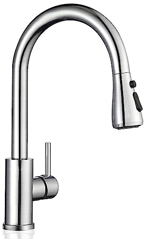 APPASO Wasserhahn Küche, Hochdruck Küchenarmatur mit Brause Ausziehbar, 360° Schwenkbar Edelstahl Spültischarmatur für Küchenspüle, Heiß & Kalt Verfügbar, Gebürstet Edelstahl & 3 Modi mit Pause