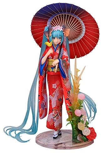 Jiumaocleu Miku Figur Statue Modell – 23 cm Kimono Rot Miku Figur Modell, Actionfigur Spielzeug Modell Handgemachtes Sammlerstück Desktop Dekoration Weihnachten Geburtstag Geschenke