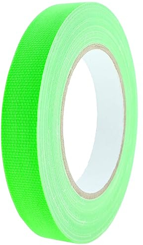 varivendo Neon Gewebeband Fluoreszierend Grün 10mm x 25m, UV-Aktives Klebeband, Reißfestes Panzerband für Partys, Bühnen, Dekoration und Markierungen, Rückstandsfrei entfernbar