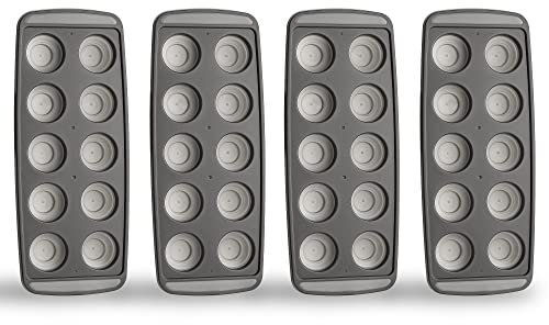 Stampo Cubetti di Ghiaccio, 4 Pezzi Stampi per Cubetti di Ghiaccio Riutilizzabili, Vassoio per Ghiaccio da 10 Cubetti a Rilascio Facile, Stampi Flessibili Senza BPA per Congelatore, Bevande