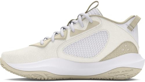 Under Armour Unisex Basketball Shoes, 103 White Silt Metallic Gold, 12.5 UK